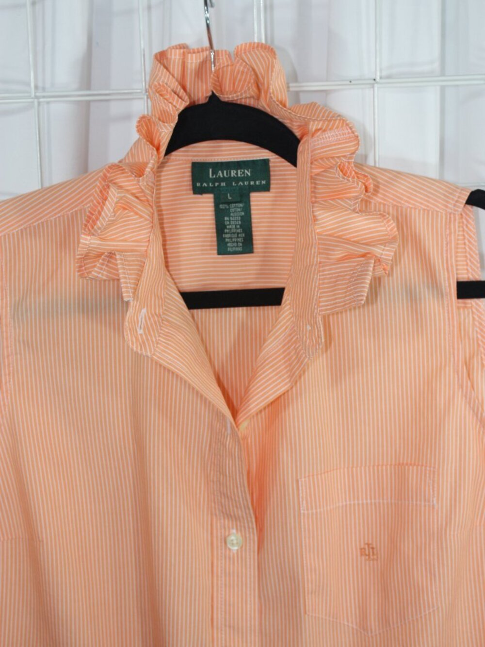 Custom Ralph Lauren Ruffle Collar Shirt – One-of-a-Kind - Picture 2 of 7